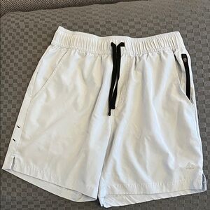 RBX White Athletic Shorts with Gold Logo